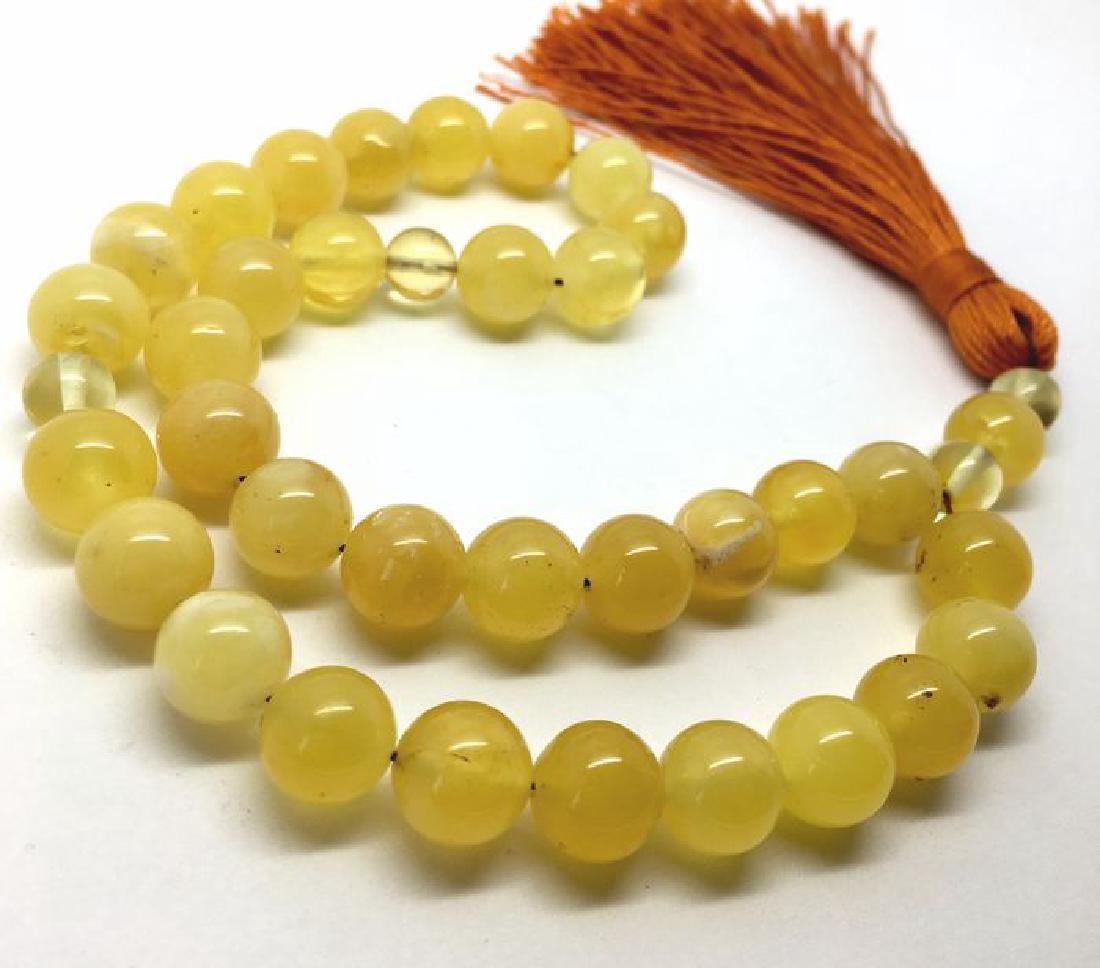 Baltic Amber Muslim Rosary Tesbih White Yellow Colour,: Materials: Baltic Amber, Colour: White, Yellow, Lemon Shape: Round Beads, Size: 9,5mm (Please refer to the pictures), Total Weight: 18,5g