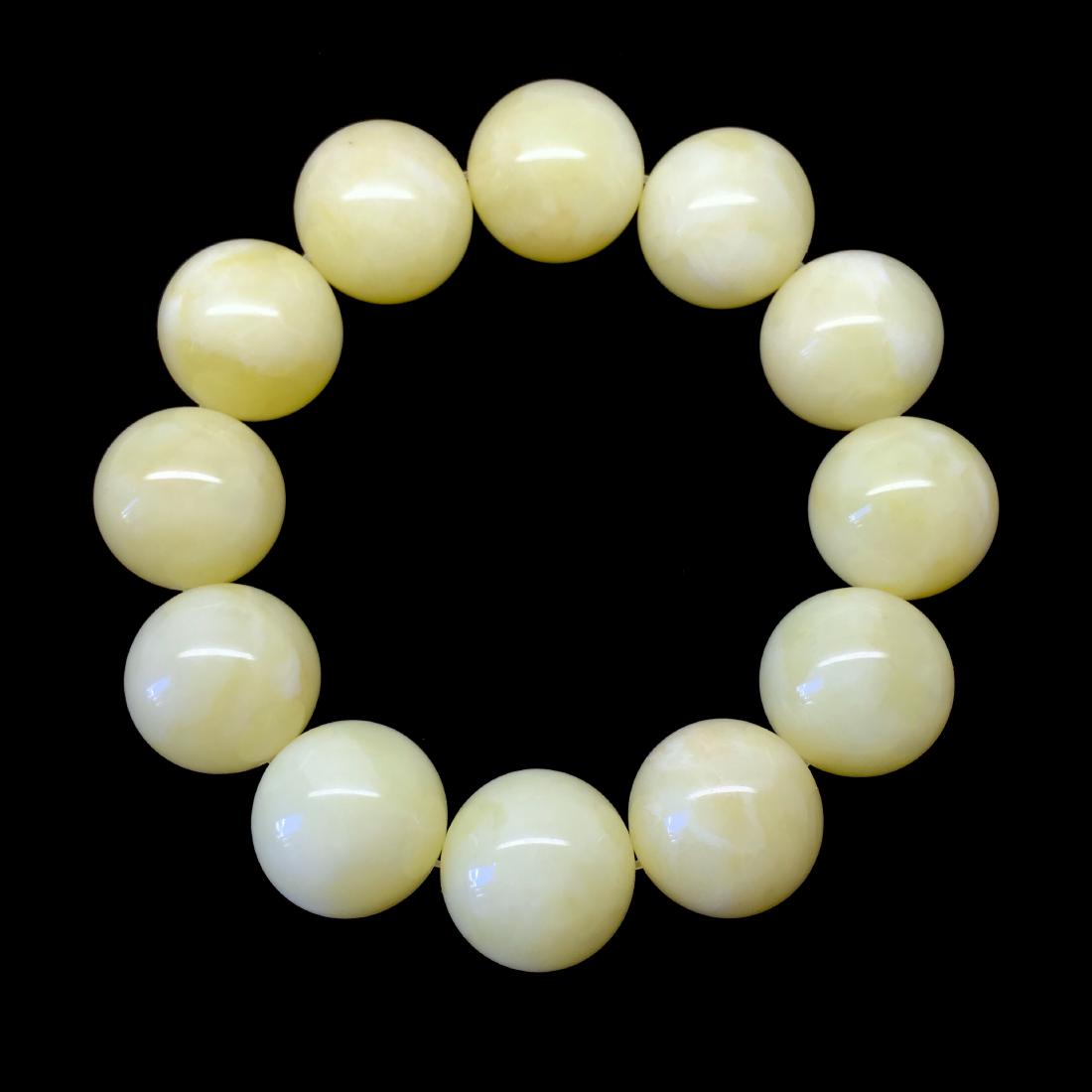 Baltic Amber Bracelet Milky White-Yellow Colour (1 of 10)