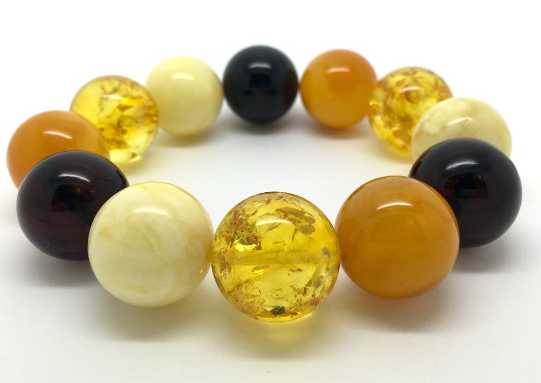 Baltic Amber Bracelet Colour Mix (Cherry, White, Lemon, (1 of 9)