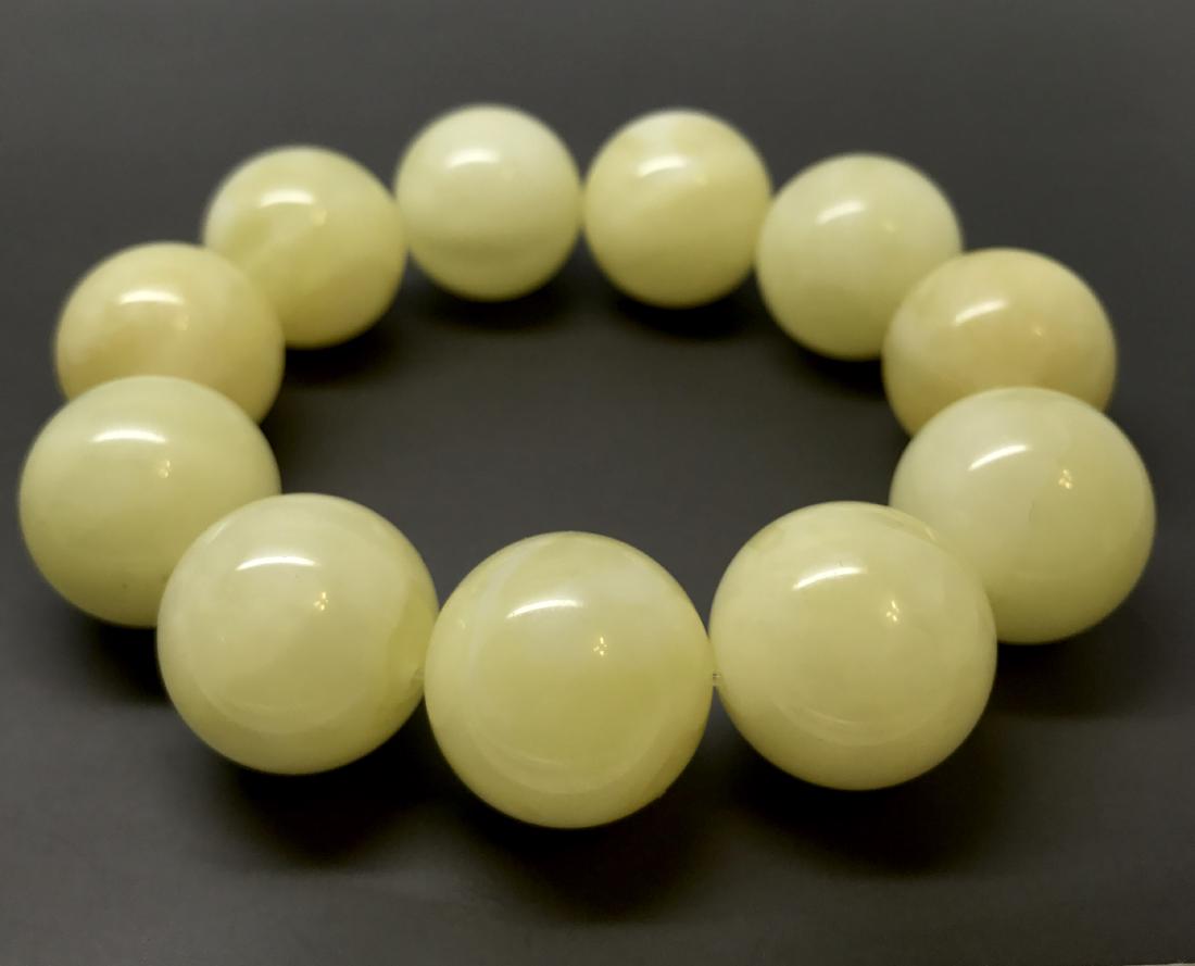 Baltic Amber Bracelet White-Yellow Milky Colour (1 of 7)