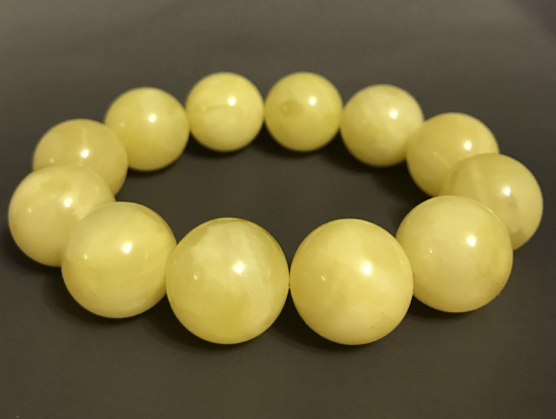Baltic Amber Bracelet Yellow Butter Colour Beads (1 of 8)