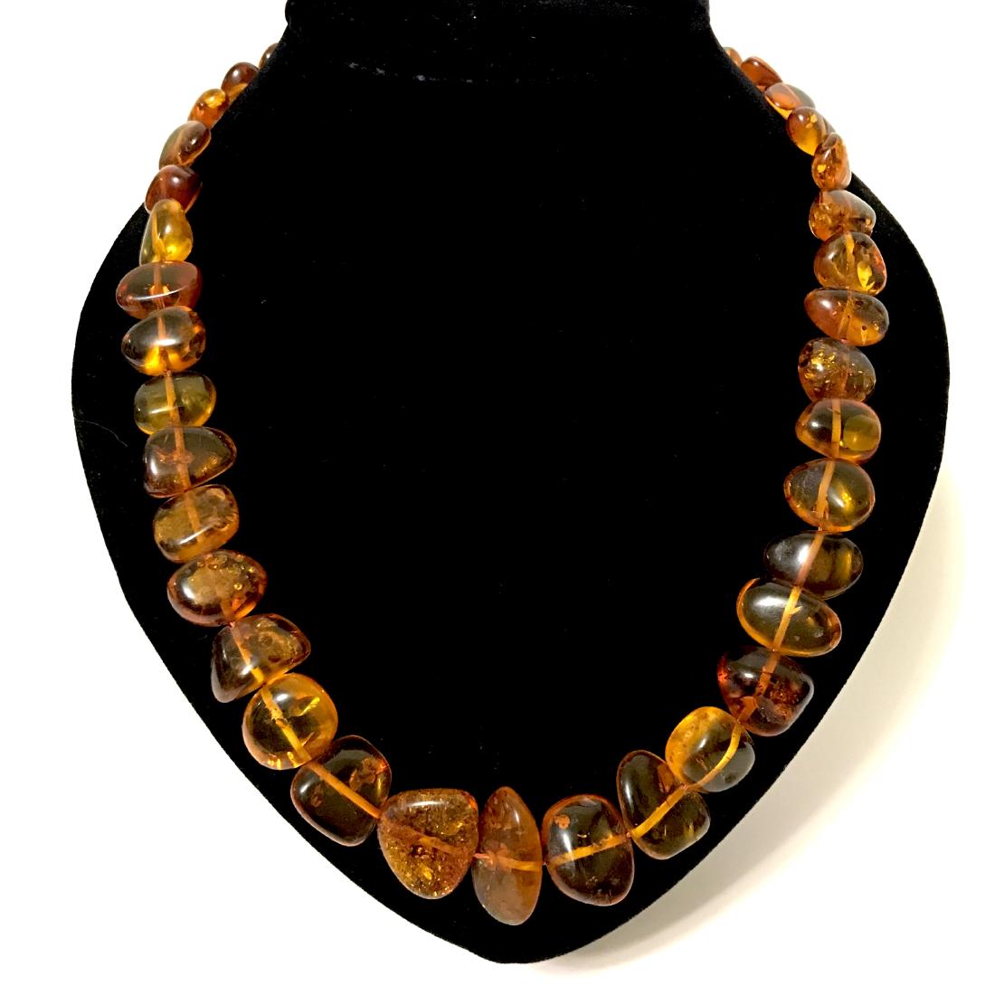 Baltic Amber Vintage Necklace Art Deco Style Cognac (1 of 7)