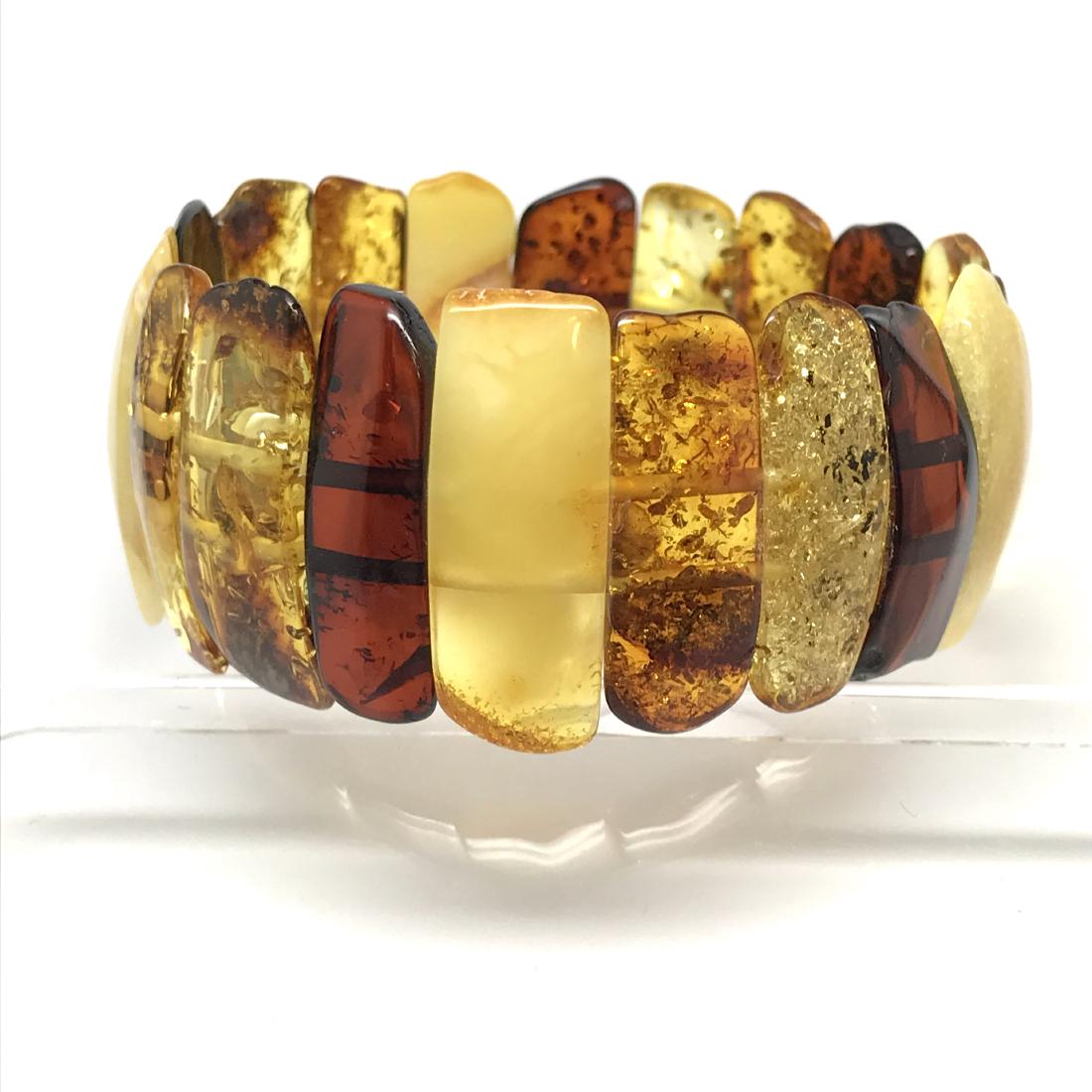 Baltic Amber Bracelet Flat Multi Color (Cognac, White, (1 of 10)