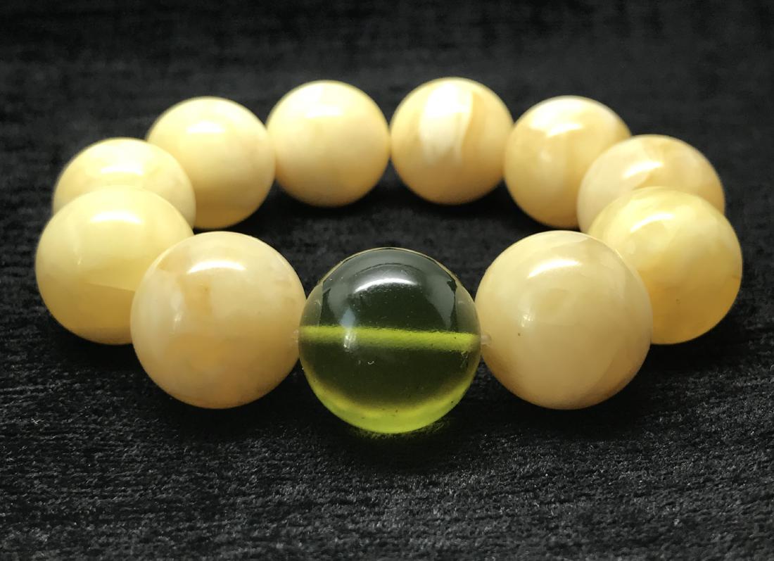Baltic AmberÂ Bracelet White-Yellow MilkyÂ Colour With (1 of 10)