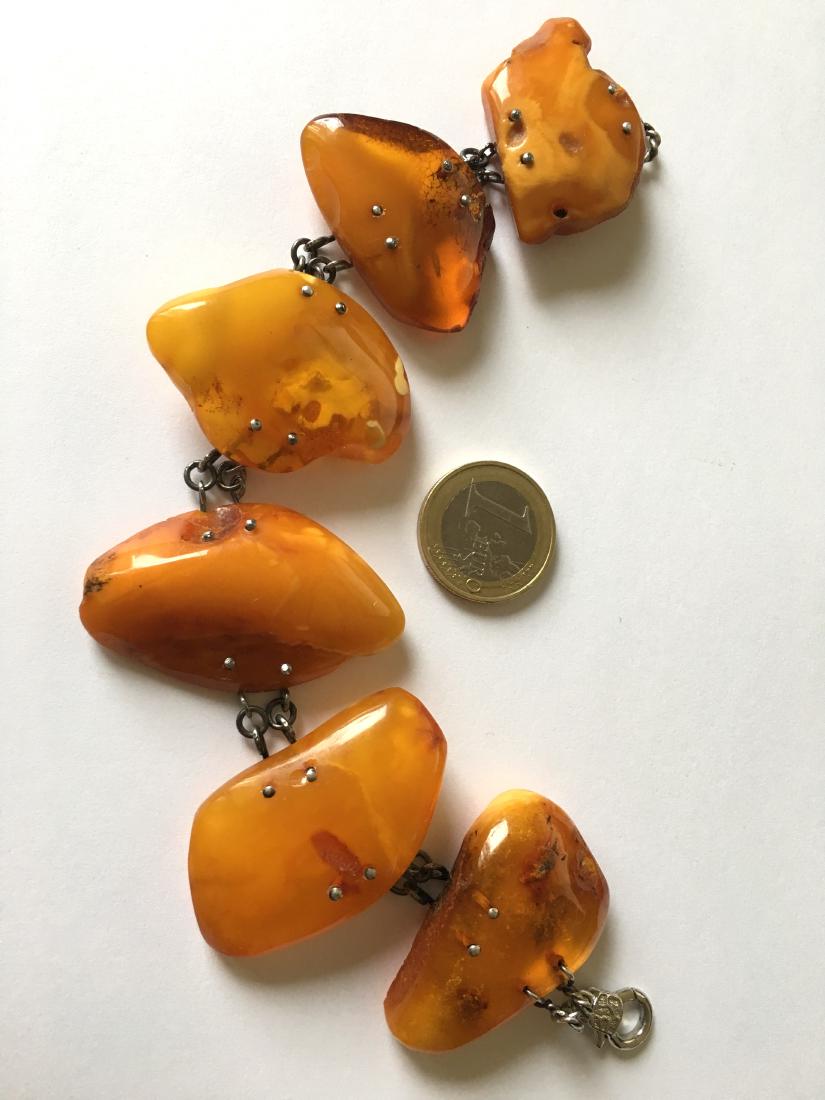 Old Baltic Amber Rare Vintage Bracelet Egg Yolk Colour (1 of 9)