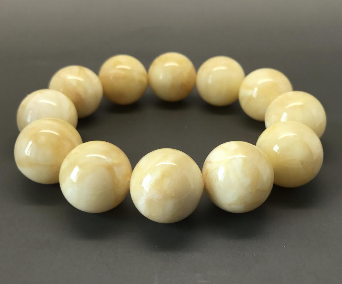 Baltic Amber Bracelet Yellow Honey Lemon Colour: Materials: Baltic Amber, Colour: Yellow, Honey; Shape: Round Beads; Size: 17,6mm (Please refer to the pictures); Total Weight: 36 g