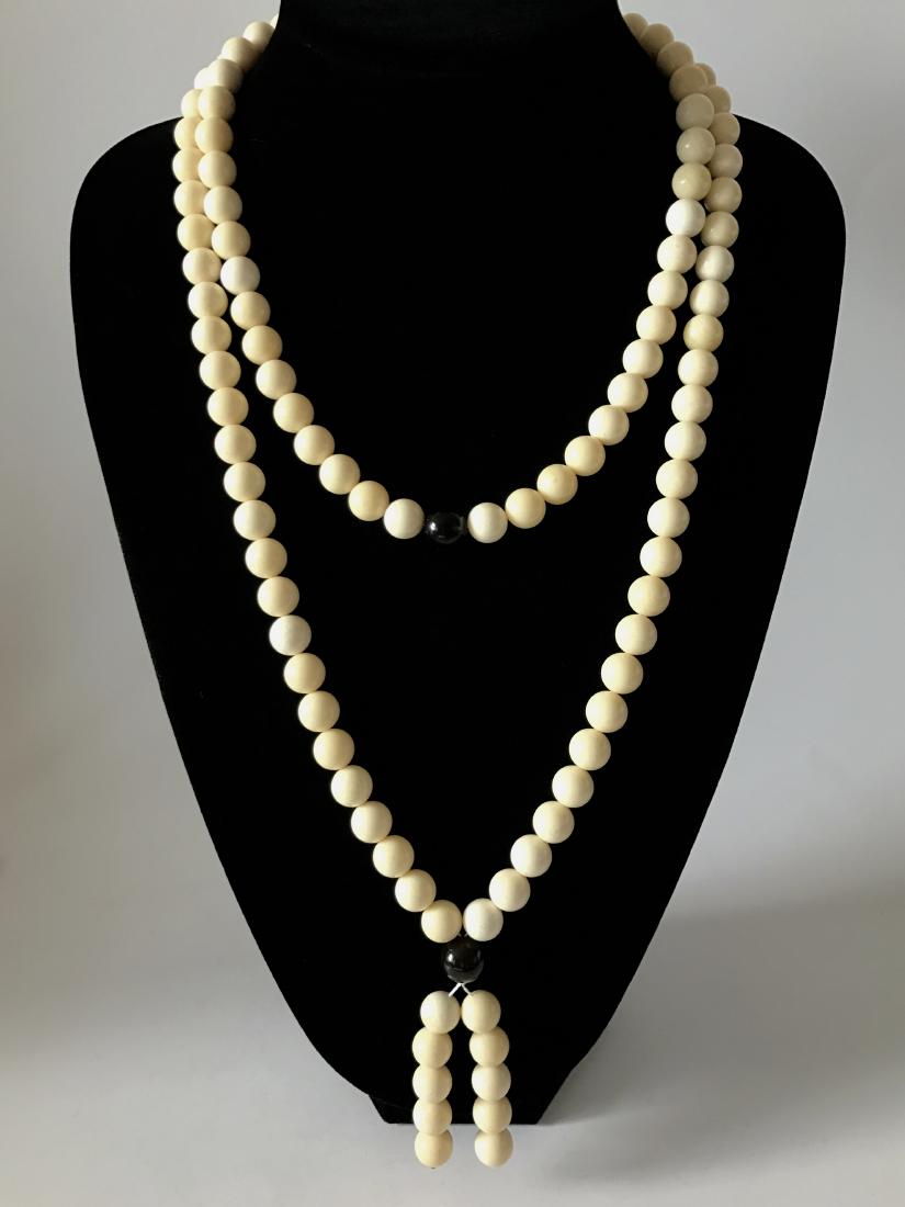 Baltic Amber Lucky Mala White Colour With Cherry (1 of 8)