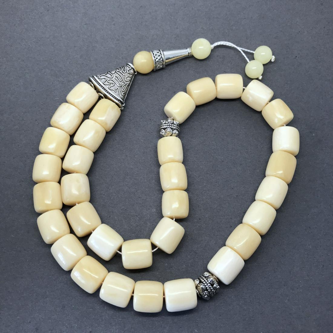 Baltic Amber Rosary Tesbih Milky White Colour Barrel (1 of 8)