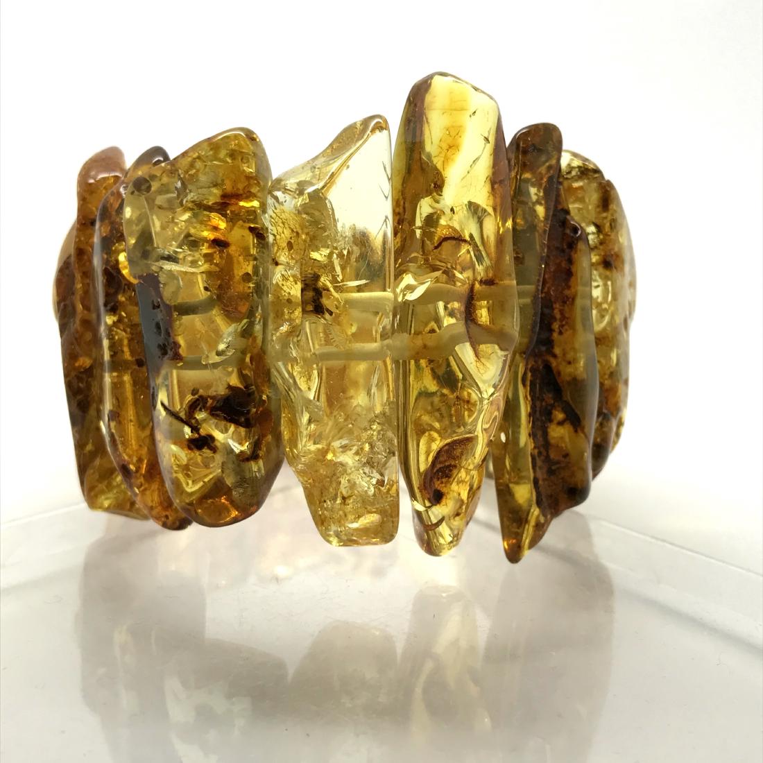 Baltic Amber Vintage Art Deco Bracelet Lemon Yellow: Materials: Baltic Amber, Colour: Lemon, Yellow, Shape: Amber, Size: (Please refer to the pictures), Total Weight: 61,72g