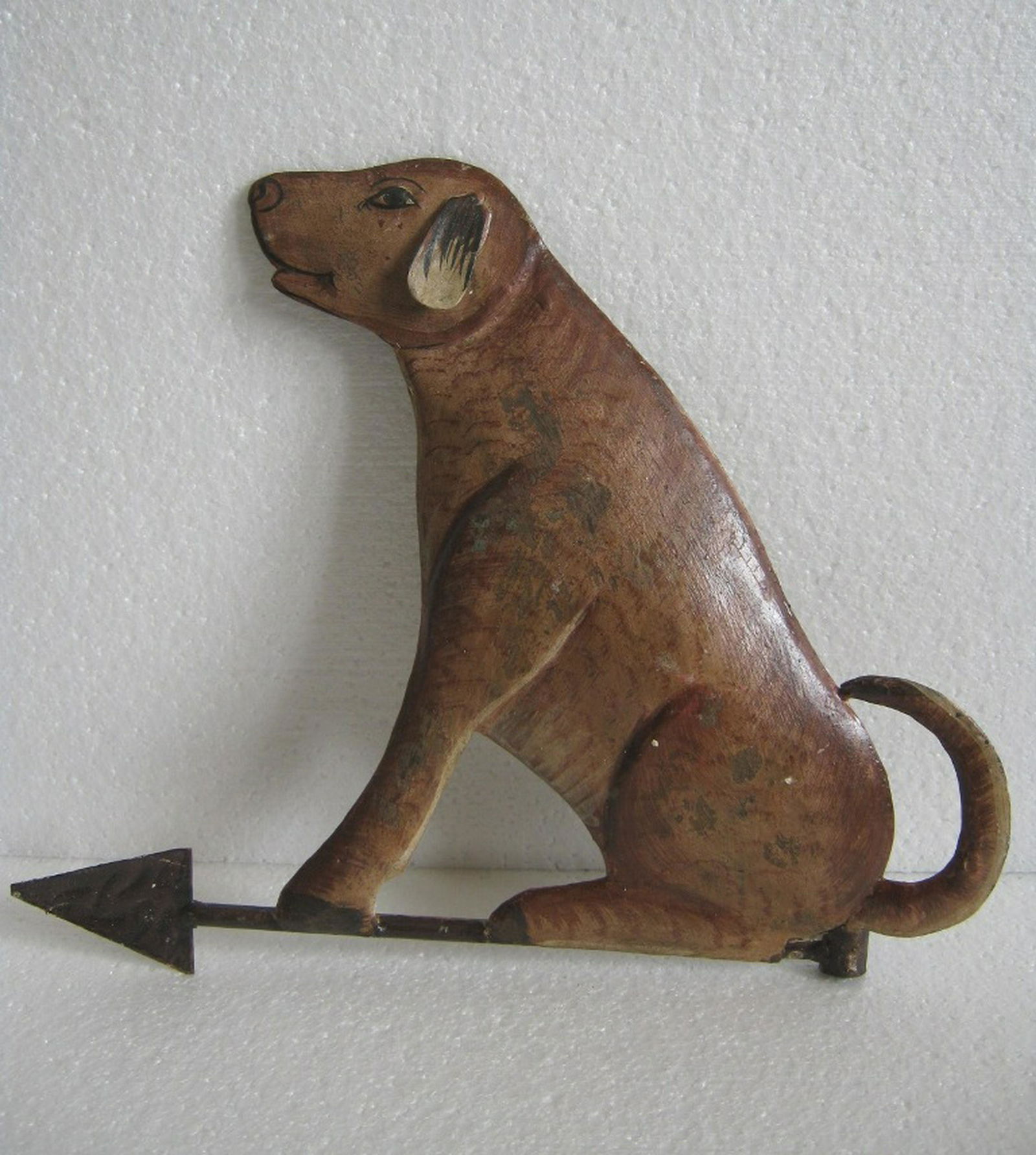 Iron sitting dog weather vane embossed (1 of 5)