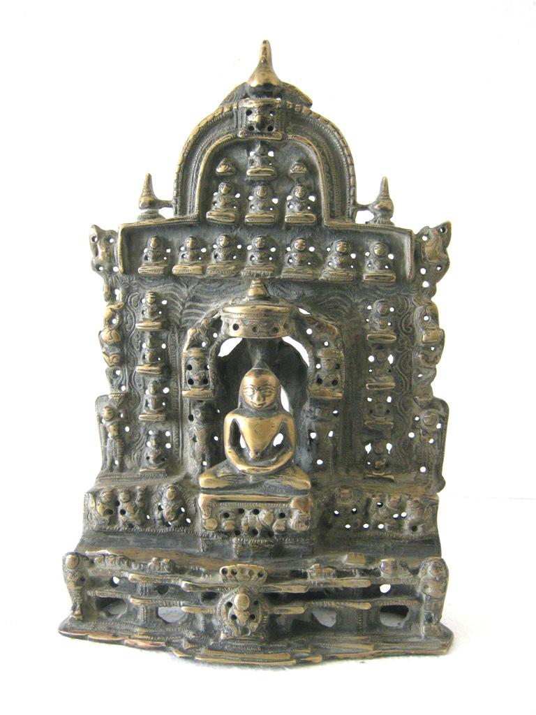 Brass Jain Statue detailed large . (1 of 6)