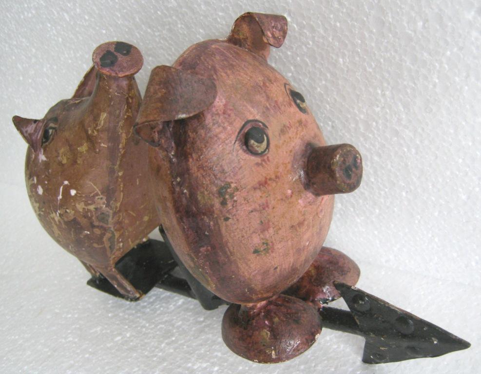 Iron twin pig weather vane (1 of 7)