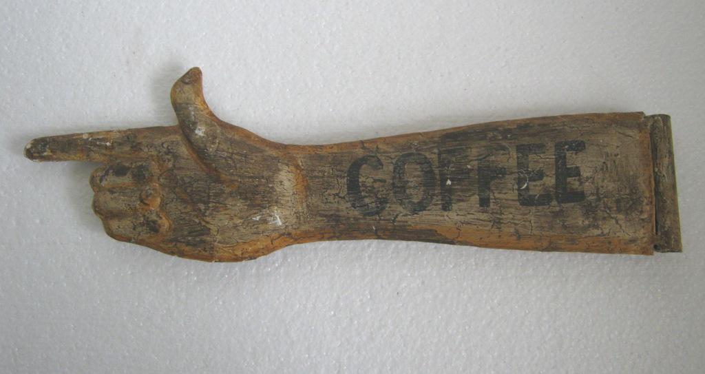 Hand direction COFFEE sign , iron (1 of 6)