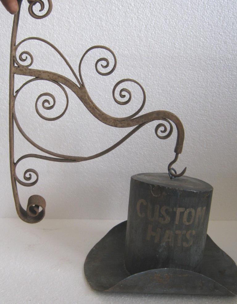 Hat trade sign with bracket . Store display sign (1 of 11)