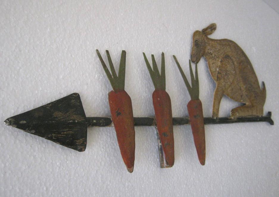 Iron Rabbit And Carrots Weather Vane Embossed (1 of 5)
