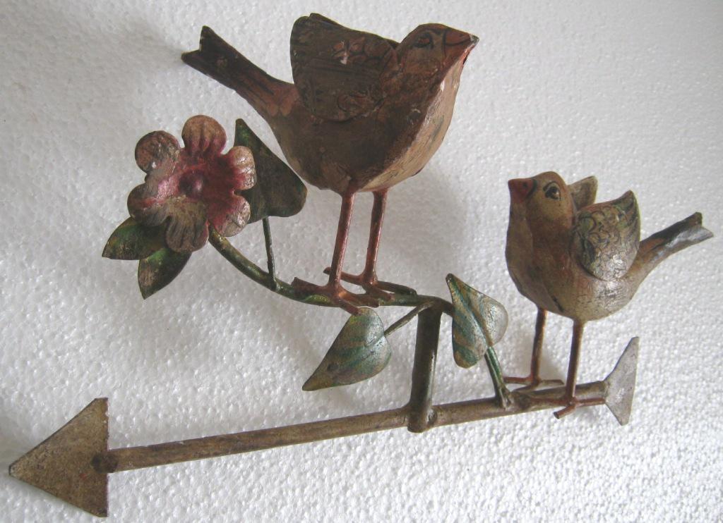 Two birds flower and leaves weather vane (1 of 6)