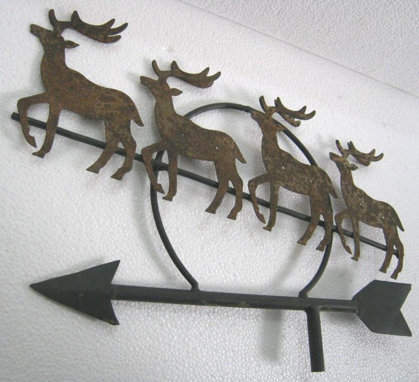 Iron four deer weathr vane , moon at background (1 of 7)