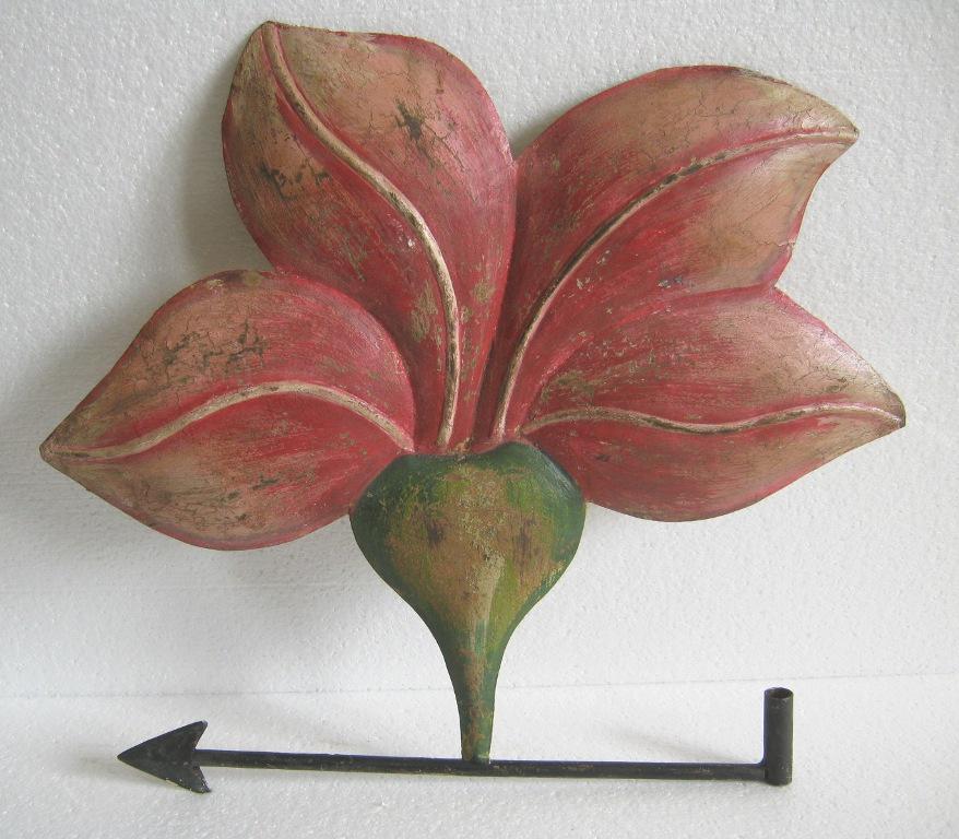Iron embossed flower weather vane large (1 of 7)