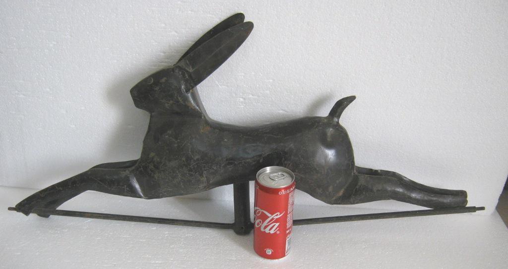 Iron running rabbit weather vane . (1 of 15)