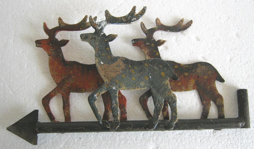 Iron three deer weather vane (1 of 7)