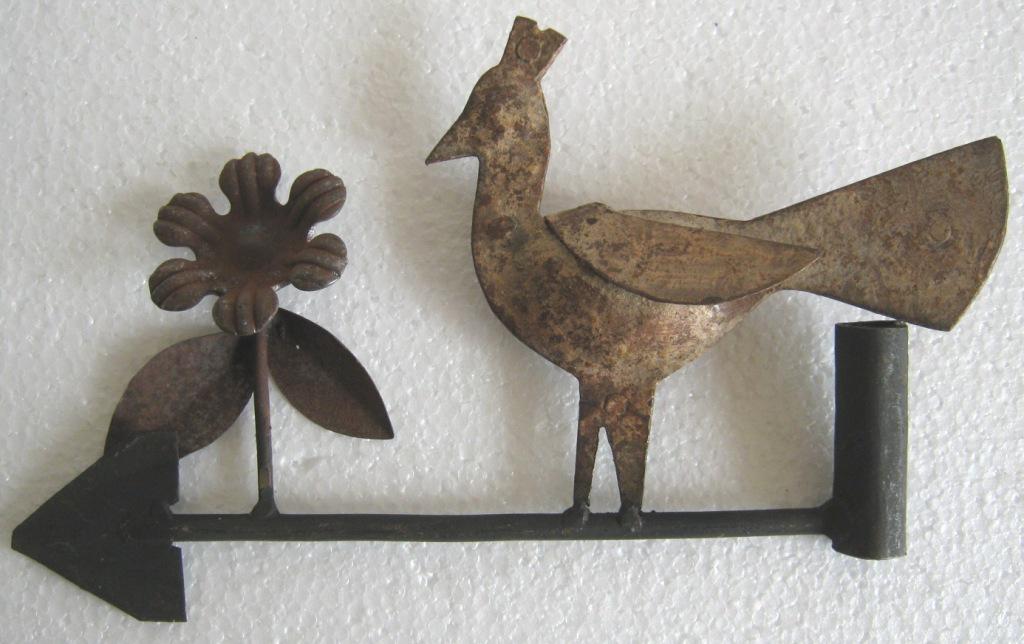Iron Peacock with flower weather vane (1 of 7)