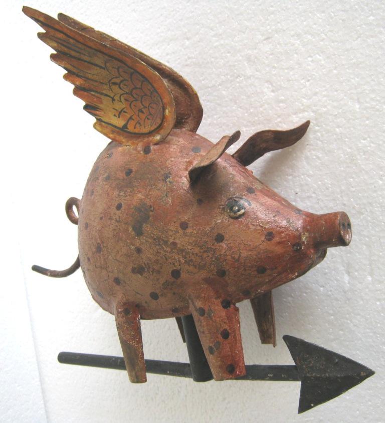 Iron flying pig weather vane (1 of 8)
