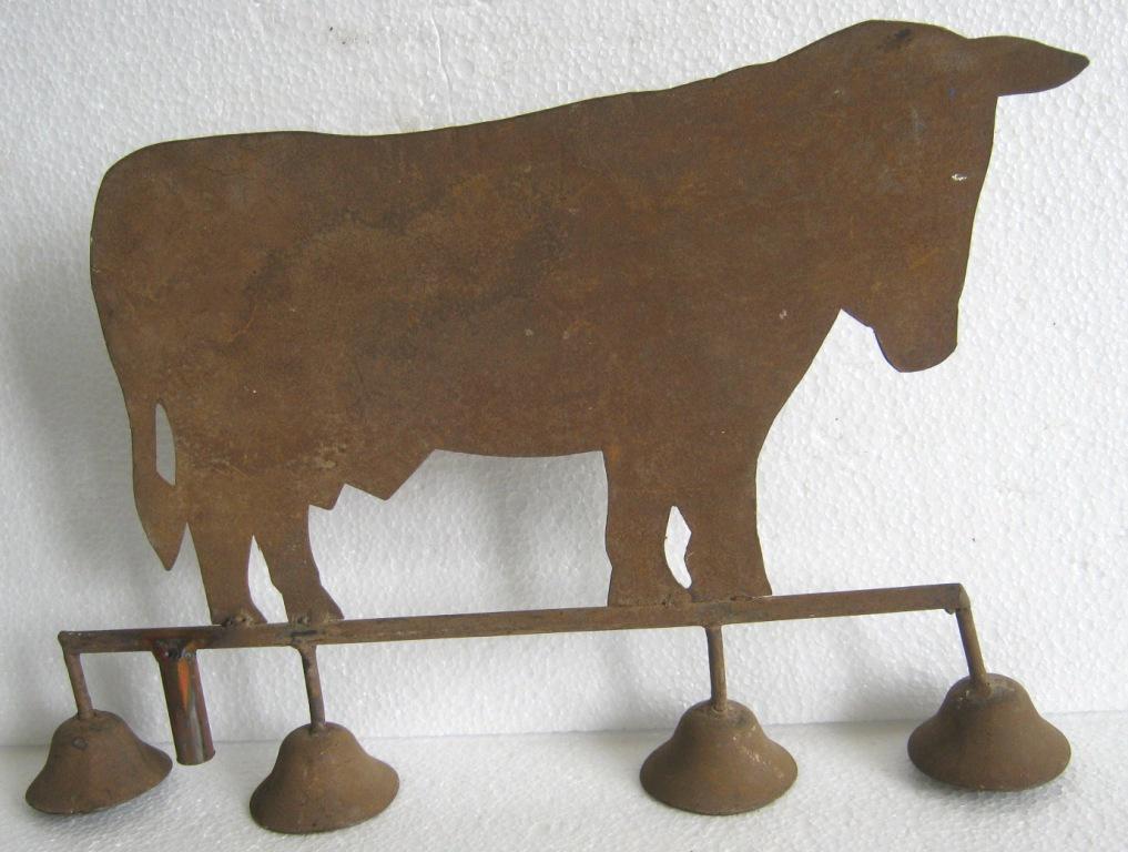 Iron cow with bells weather vane (1 of 5)