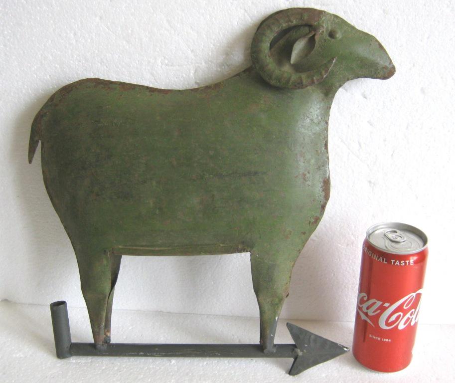 Iron Ram weather vane , detailed green . (1 of 9)