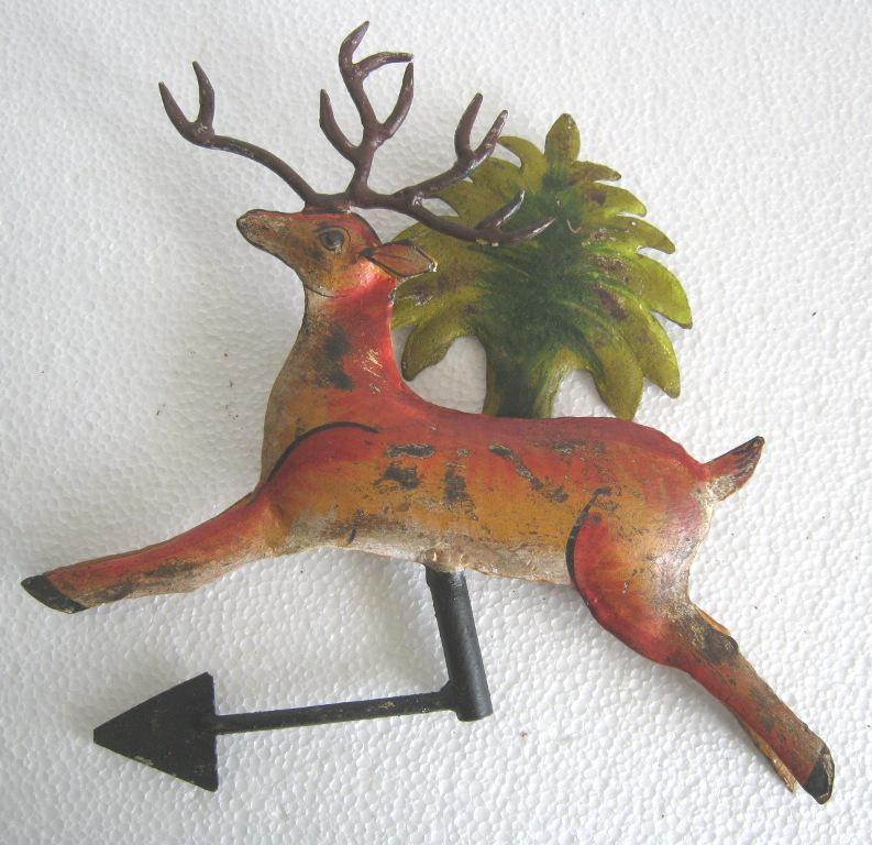 Jumping deer and tree weather vane , iron (1 of 8)