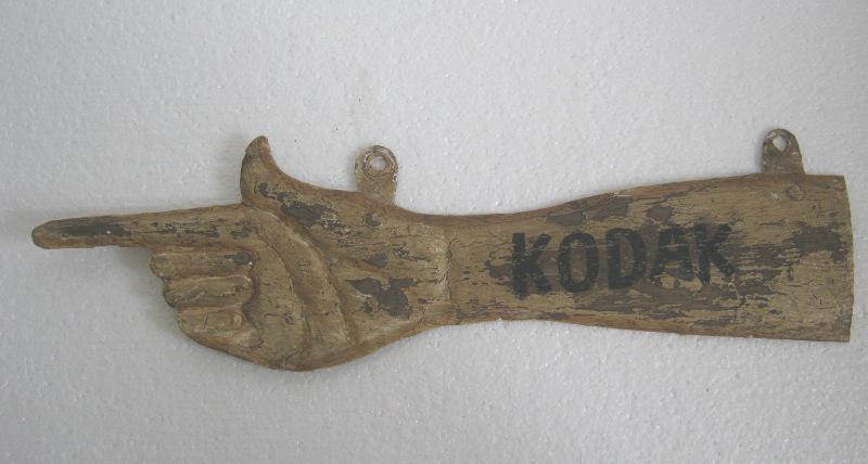 Iron KODAK hand direction sign embossed (1 of 6)