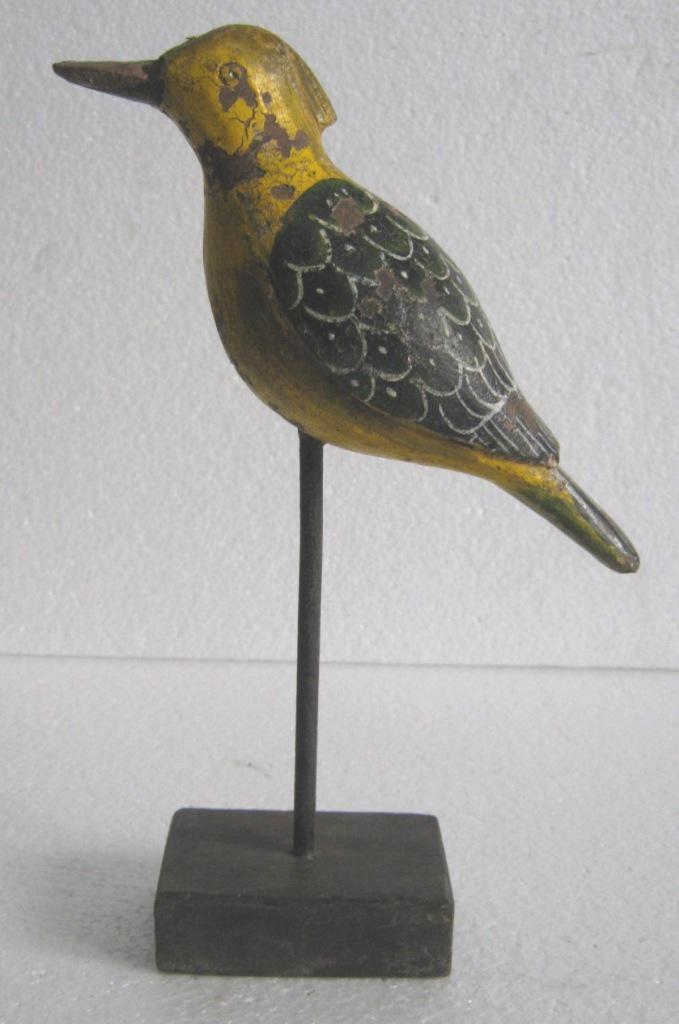 Wooden decoy shore bird on stand (1 of 9)