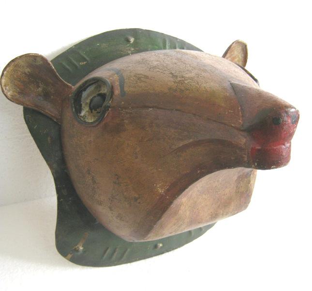 Bear head trade sign store display wall hanging (1 of 9)