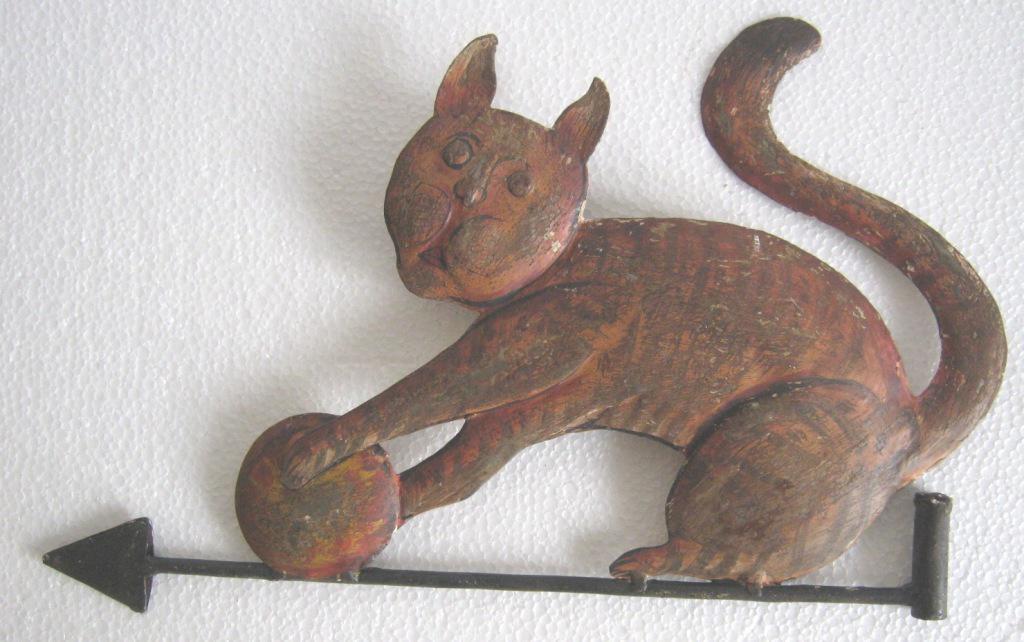 Cat playing with ball weather vane embossed (1 of 7)