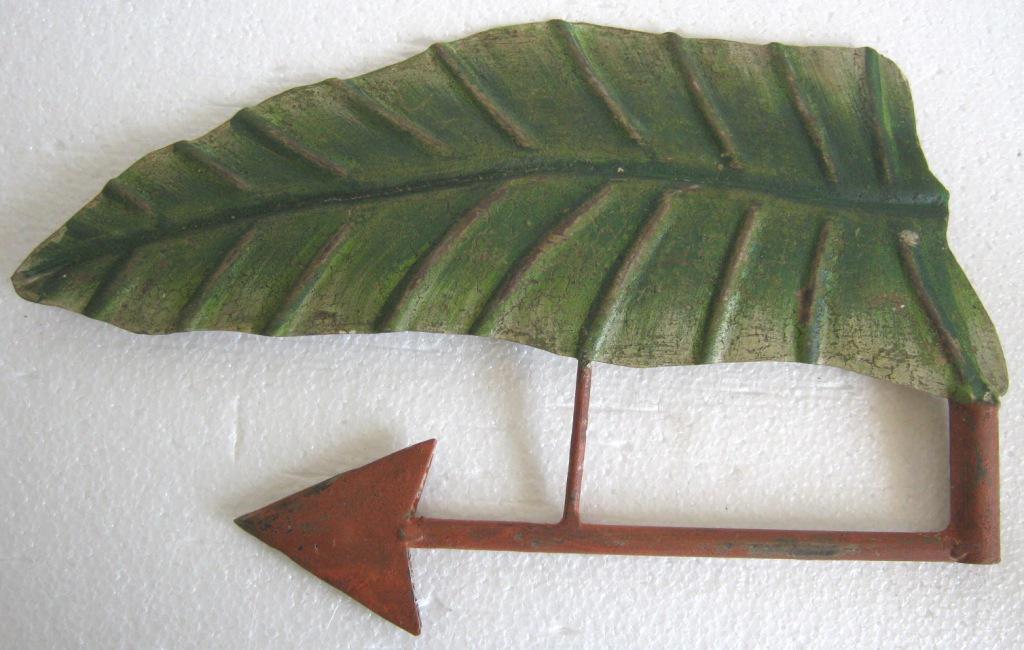 Iron leaf weather vane , embossed . (1 of 8)