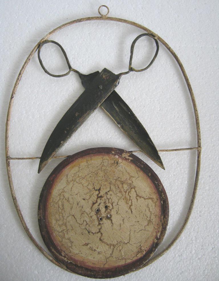 Tailor's trade store display sign . Scissors , button (1 of 5)