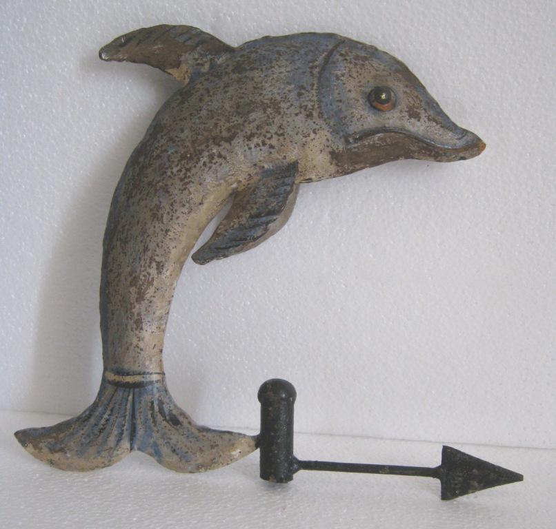 Iron fish weather vane painted (1 of 7)