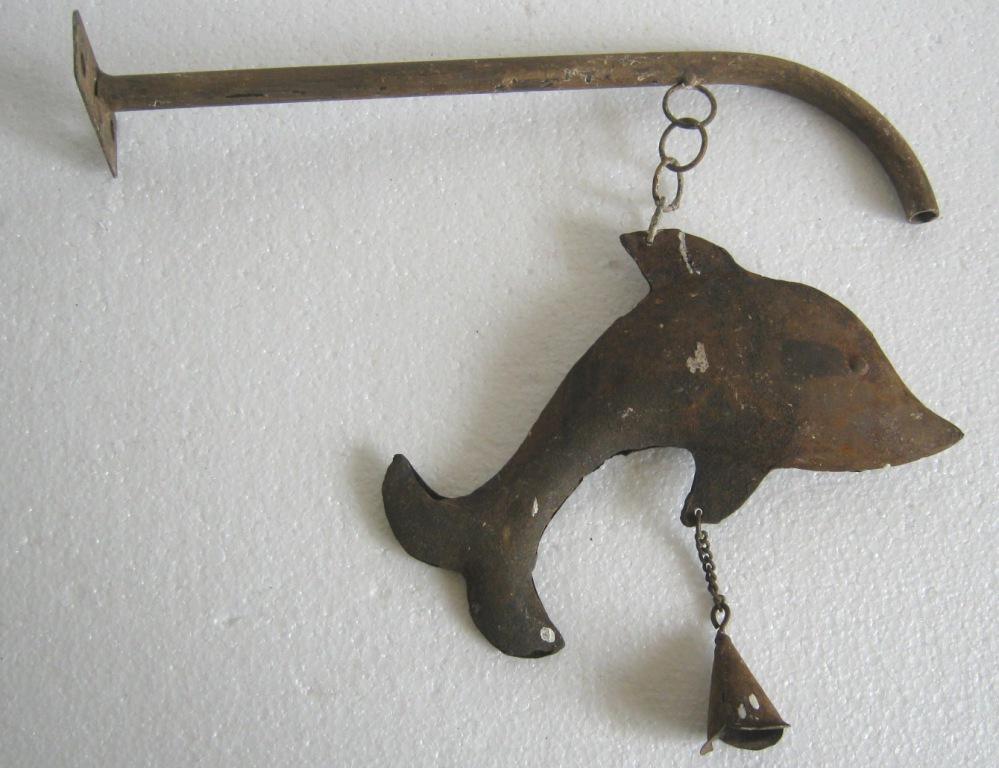 Iron fish trade sign , store display sign with bell & (1 of 6)