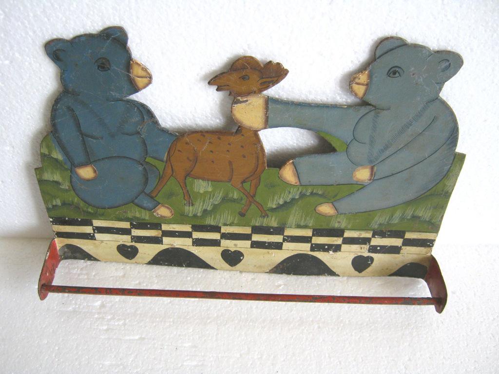Iron towel / napkin hanger . Two bear and a deer (1 of 7)