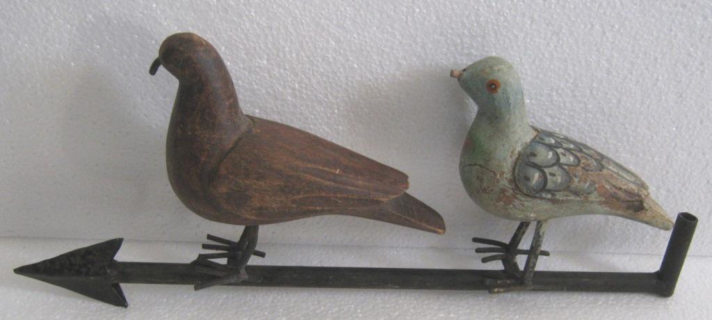 Twin wooden birds weathervane , dove (1 of 7)