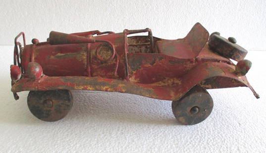 Iron hand made vintage car / toy car detailed: Iron hand made vintage car / toy car detailed . Size : 3.50 x 11.00 x 5.10 inch .