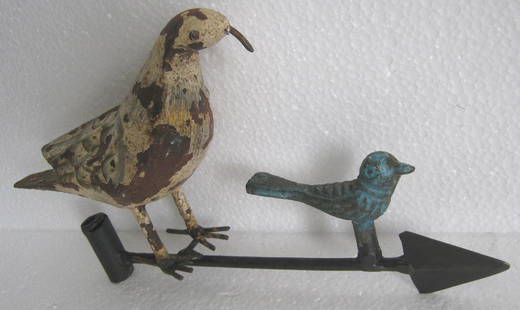 Iron Dove and bird weather vane: Iron Dove and bird weather vane . Size : 5.50 x 10.00 x 1.75 inch .