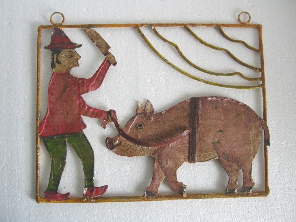 Butcher's trade sign , store display advertisement , pig (1 of 7)