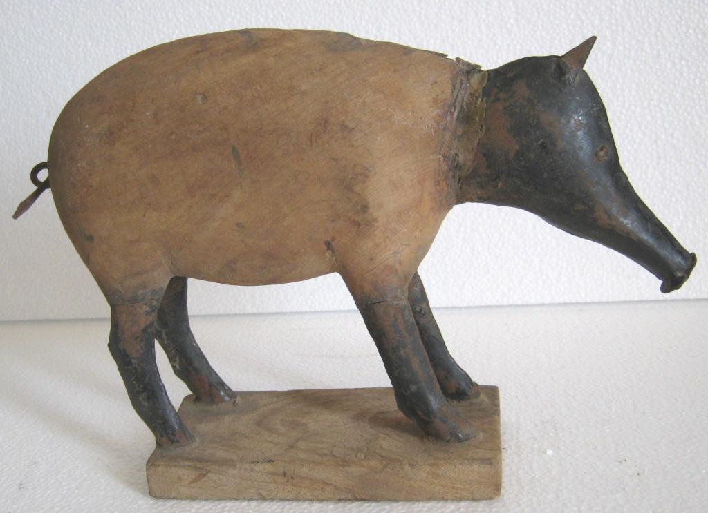 Wood and iron pig trade sign / advertisement , decoration (1 of 9)
