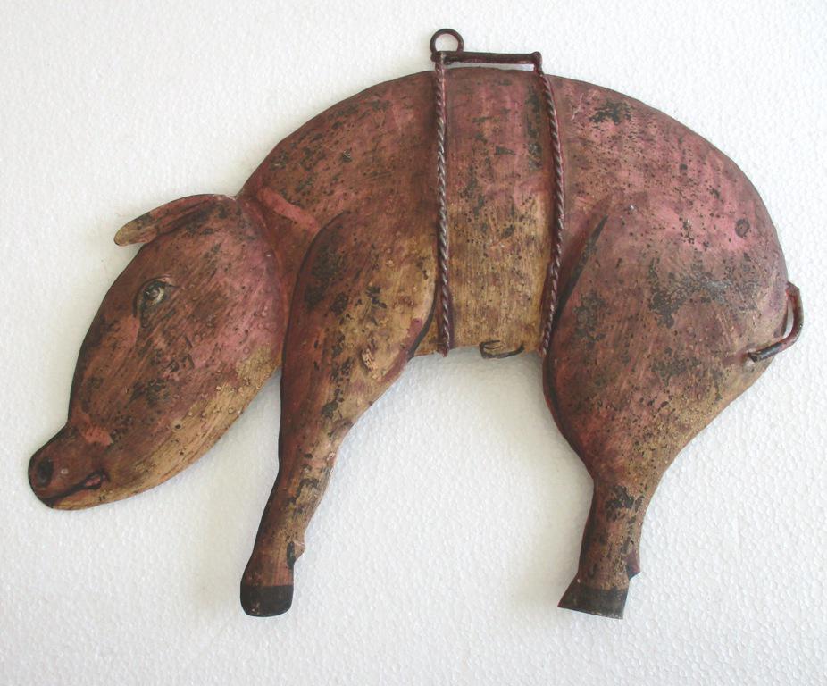 Butcher's trade store display advertisement sign pig . (1 of 8)