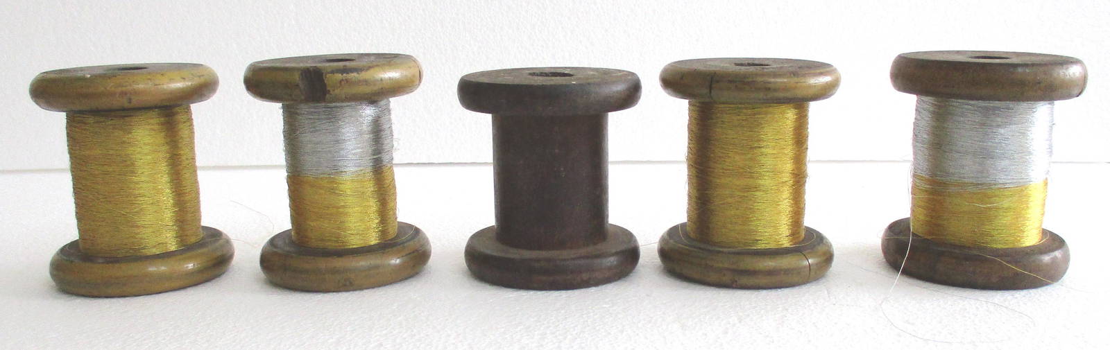 Five wooden spools (0353) on Feb 02, 2023 Value Art in Rajasthan