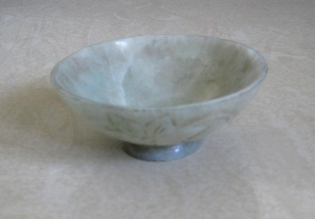 Chinese Jade Brush Washer Floral carving Bowl (1 of 7)