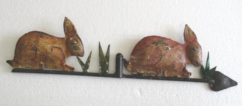 Iron two rabbits weathervane (1 of 9)