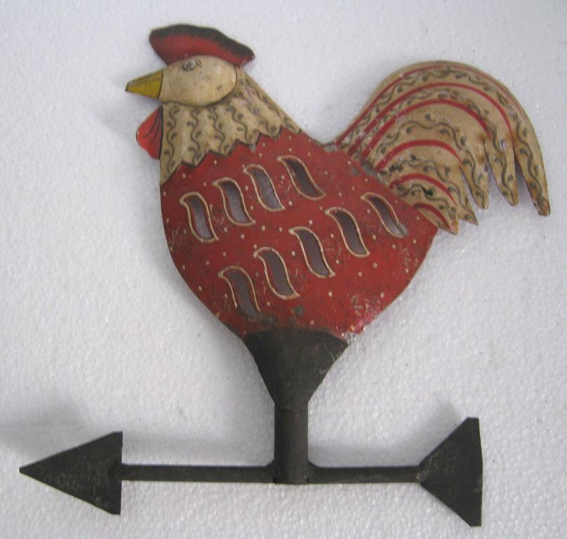 Iron embossed rooster cutout weather vane embossed (1 of 5)