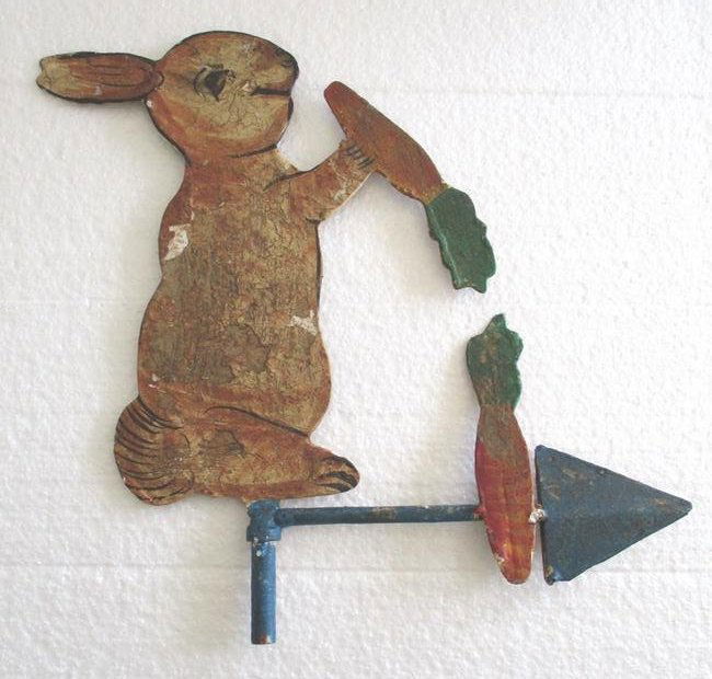 Iron rabbit with carrot weather vane (1 of 7)