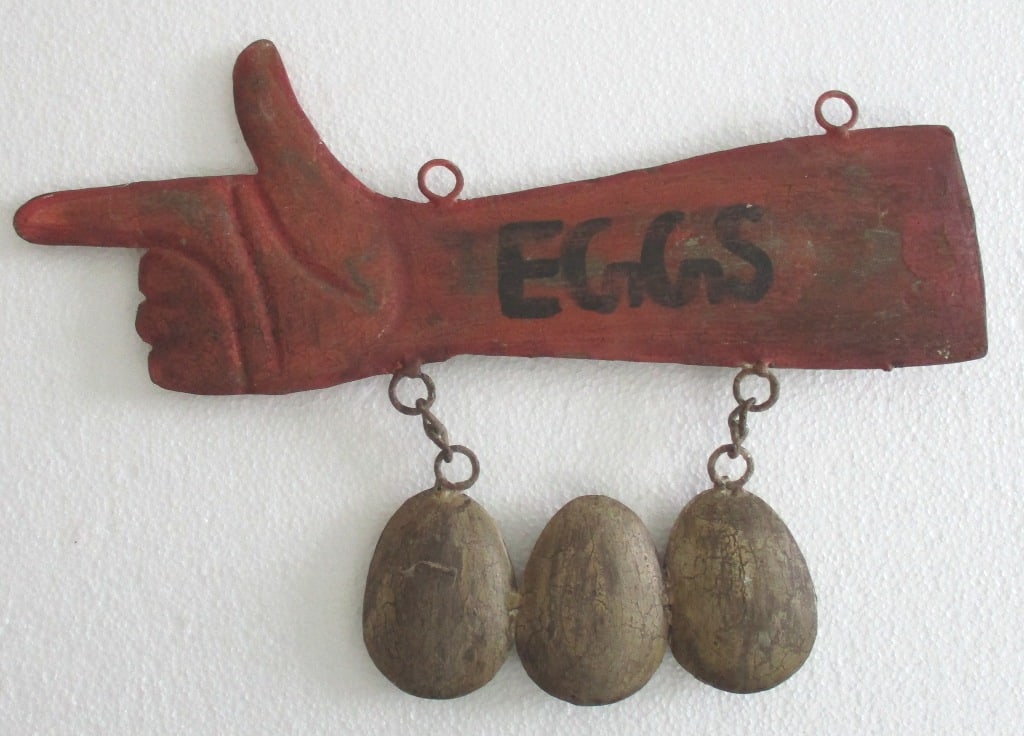 Hand direction eggs trade advertisement sign (1 of 8)